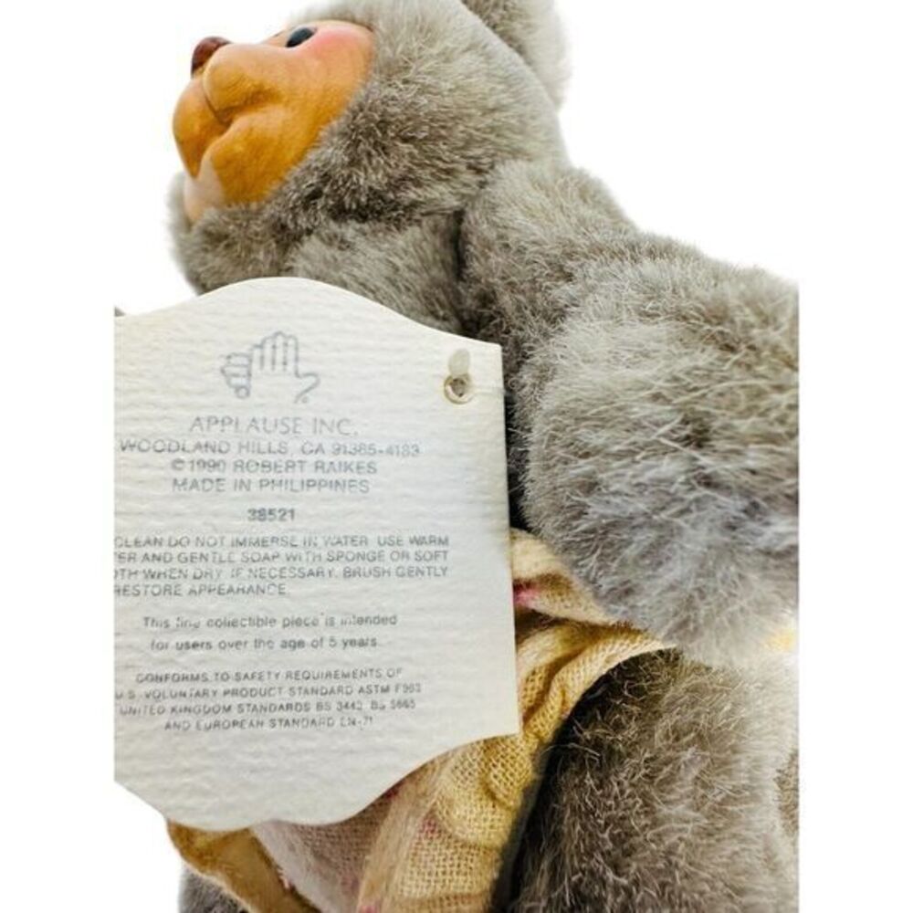 Raikes Bears Nursery Miniatures Wood Face Plush Gray Teddy Bear #38521 Alison - Picture 5 of 9